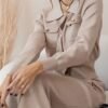 Elegant Solid Color Skirt Set, Single Breasted Flap Pockets Top & High Waist Slim Skirt For Office & Work, Women's Clothing