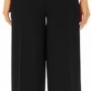 Wide Leg Stretchy Pants for Women Business Casual Pants Dress Pants with Pockets Self Tie Belted