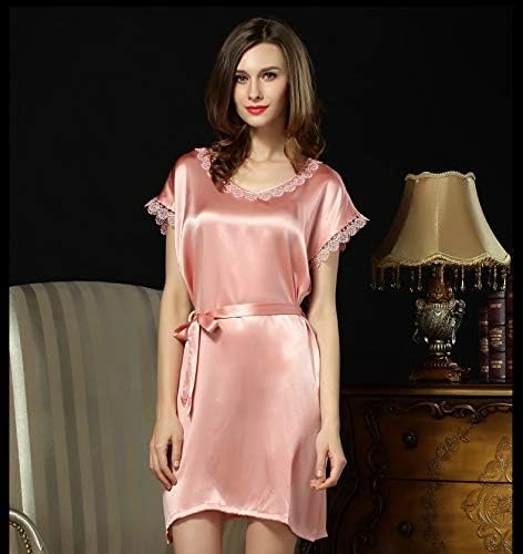 Women's Silk Pajamas,1-Piece Nightdress Sleepwear,Loose&Free Size,100% Silk(Main),5 Colors