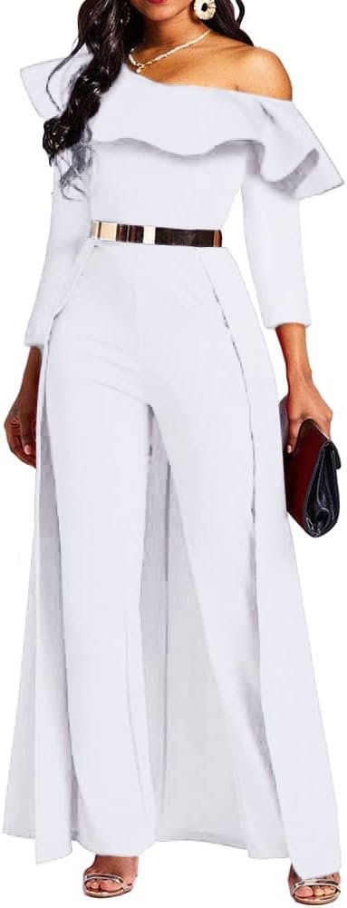 VERWIN Patchwork Overlay Embellished Plain Women's Jumpsuit High-Waist Woman Romper