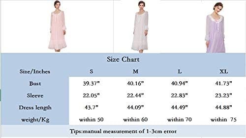Women's Long-sleeve Mesh Nightdress Princess Vintage Nightgown Lace Sleepwear Pajamas