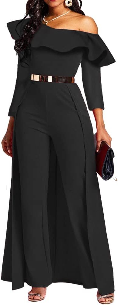 VERWIN Patchwork Overlay Embellished Plain Women's Jumpsuit High-Waist Woman Romper