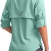 Womens Sun Protection Fishing Shirt with Zipper Pockets Lightweight SPF Long Sleeve Shirts for Hiking Safari