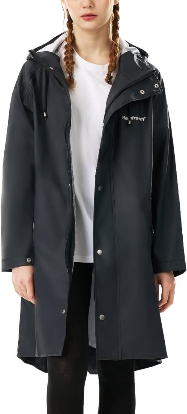 Raincoat for Women Waterproof Rain Jackets with Hooded Hiking Coat Outdoor Lightweight Windbreaker Hood Trench Coat