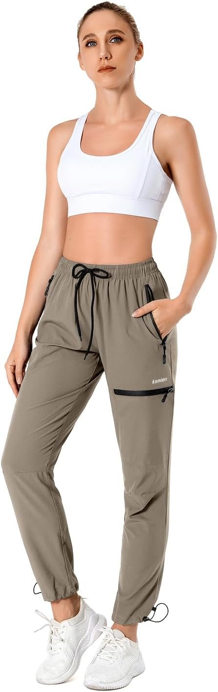 Women's Hiking Pants Quick Dry Lightweight Water Resistant Golf Athletic Travel Cargo Pants UPF 50 Zipper Pockets