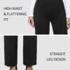 Wide Leg Dress Pants for Women Elastic High Waist Straight Leg Pants Business Casual Pull on Office Work Slacks