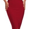 Women's High Waist Wear to Work Pencil Skirt Bandage Bodycon Midi Skirt