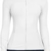 Workout Jackets for Women Full Zip Athletic Running Track Jacket with Pockets Slim Fit Yoga Jacket with Thumb Holes