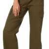 Women's High Waist Stretchy Cotton Cargo Pants Wide Leg Hiking Tactical Trousers with 6 Pockets