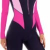 Women's One Piece Long Sleeve Rash Guard Knee High Bathing Suits Swimsuit Sport Surfing Wear Athletic Swimwear