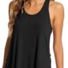 Pajamas Set for Women Viscose Made from Bamboo - Ribbed Racerback Tank Top Soft Sleepwear Pjs Shorts Nightwear Loungewear