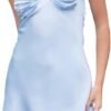 Women Graduation Dress Spaghetti Straps Sleeveless Short Dresses Y2k Low Cut Bodycon Going Out A-Line Mini Dress