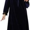 Women's Long Sleeve Nightgown Velvet Sleep Dress Ruffle Crew Neck Mid-length Nightdress