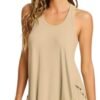 Pajamas Set for Women Viscose Made from Bamboo - Ribbed Racerback Tank Top Soft Sleepwear Pjs Shorts Nightwear Loungewear