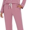 Pajama Set For Women Long Sleeve Button Down Sleepwear Soft and Comfy Lounge Set S-XXL