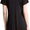 Women's Silk Nightgown Short Sleeve Pure Mulberry Silk Sleepshirt Scoop Neck Nightshirt Sleepwear