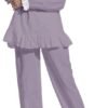 Women Pajamas Set Cotton Long Sleeve Button Down Sleep Shirt Womens Loungewear Set Cotton Nightie