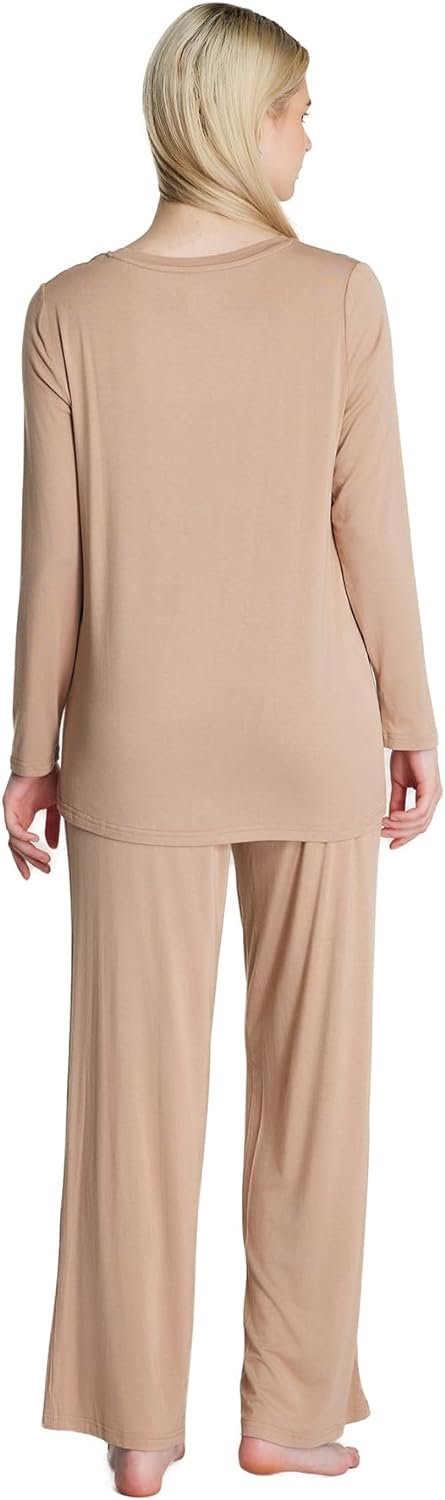 Loungewear Set pajamas Womens sleepwear Bamboo Viscose Long Sleeve t shirt Long Pants Super Soft Novelty Pjs Set