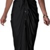 Women's Short Sleeve Satin Dress Button Down with Belt Maxi Shirt Dresses