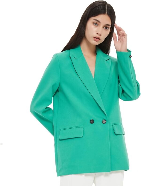 Women's Casual Long Sleeve Lapel Oversized Button Work Office Blazer Suit Jacket