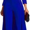 VERWIN Patchwork Overlay Embellished Plain Women's Jumpsuit High-Waist Woman Romper