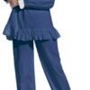 Women Pajamas Set Cotton Long Sleeve Button Down Sleep Shirt Womens Loungewear Set Cotton Nightie