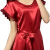 Women's Silk Pajamas,1-Piece Nightdress Sleepwear,Loose&Free Size,100% Silk(Main),5 Colors