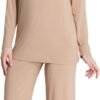 Loungewear Set pajamas Womens sleepwear Bamboo Viscose Long Sleeve t shirt Long Pants Super Soft Novelty Pjs Set