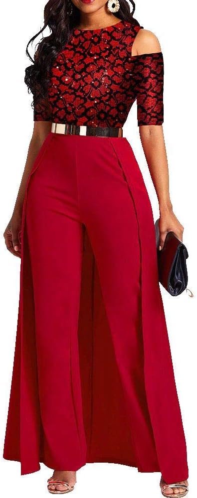 VERWIN Patchwork Overlay Embellished Plain Women's Jumpsuit High-Waist Woman Romper