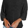 Womens 2024 Cute Spring Summer Color Block Striped Lightweight Comfy Cable Knit Beach Boho Clothes Pullover Sweaters