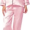 Pajamas Set Long Sleeve Sleepwear For Womens Button Down Nightwear Soft Pj Sets S-XL