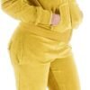 Womens Jogging Suits Sets Running Velour Outfit Zipper Warm Up 2 Pieces Hoodie and Pant Tracksuit