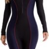 Women's One Piece Long Sleeve Rash Guard Knee High Bathing Suits Swimsuit Sport Surfing Wear Athletic Swimwear