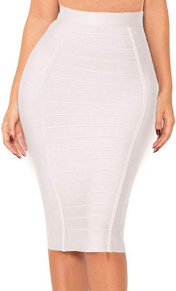 Women's High Waist Wear to Work Pencil Skirt Bandage Bodycon Midi Skirt