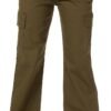 Women's High Waist Stretchy Cotton Cargo Pants Wide Leg Hiking Tactical Trousers with 6 Pockets