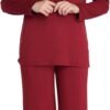 Loungewear Set pajamas Womens sleepwear Bamboo Viscose Long Sleeve t shirt Long Pants Super Soft Novelty Pjs Set