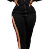 2 Piece Outfits for Women Casual Wide Leg Pants Set Outfits Sexy Front Crop Tops High Waist Jumpsuits Set