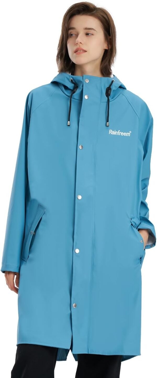 Raincoat for Women Waterproof Rain Jackets with Hooded Hiking Coat Outdoor Lightweight Windbreaker Hood Trench Coat