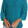 Womens 2024 Cute Spring Summer Color Block Striped Lightweight Comfy Cable Knit Beach Boho Clothes Pullover Sweaters