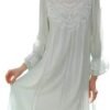 Women's Long-sleeve Mesh Nightdress Princess Vintage Nightgown Lace Sleepwear Pajamas