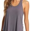 Pajamas Set for Women Viscose Made from Bamboo - Ribbed Racerback Tank Top Soft Sleepwear Pjs Shorts Nightwear Loungewear