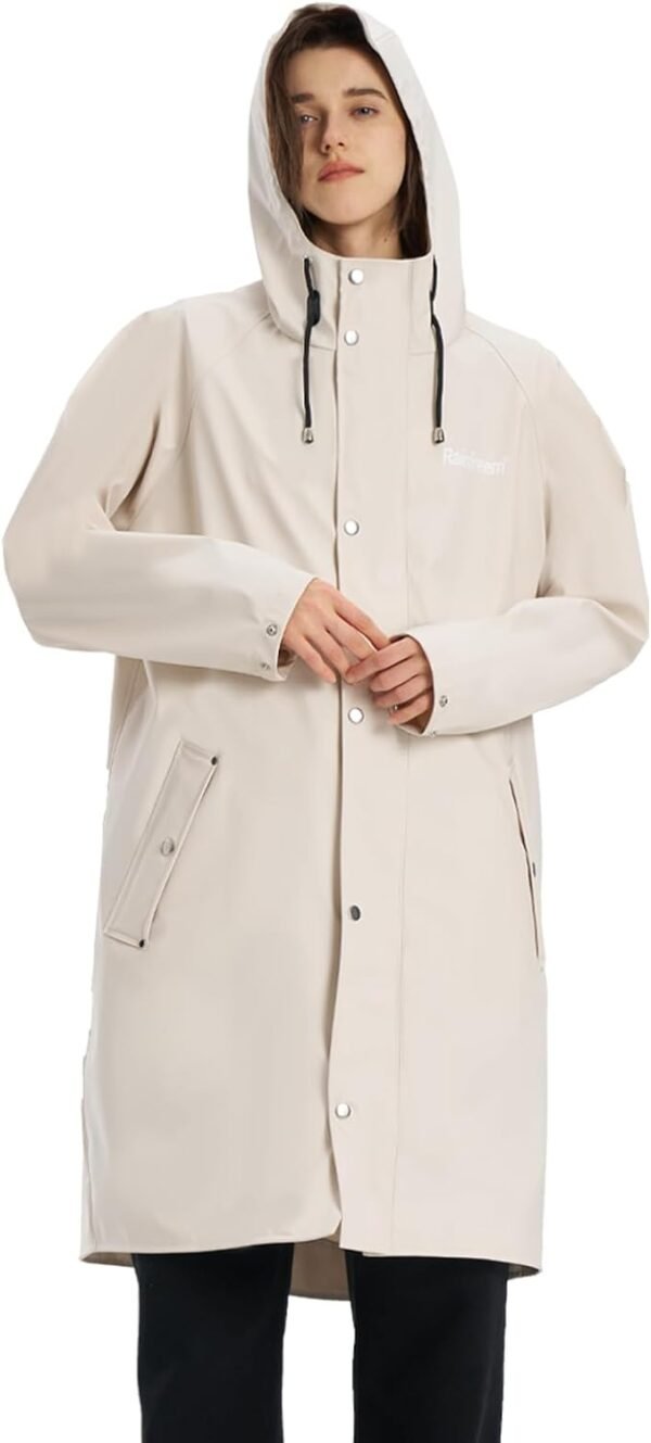 Raincoat for Women Waterproof Rain Jackets with Hooded Hiking Coat Outdoor Lightweight Windbreaker Hood Trench Coat