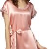 Women's Silk Pajamas,1-Piece Nightdress Sleepwear,Loose&Free Size,100% Silk(Main),5 Colors