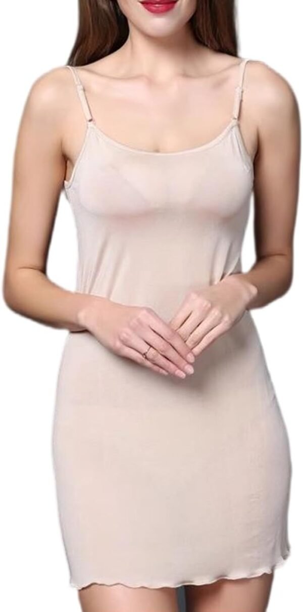 Silk Nightgown for Women Chemise Nighties Adjustable Spaghetti Strap Cami Full Slip for Under Dress