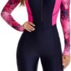 Women's One Piece Long Sleeve Rash Guard Knee High Bathing Suits Swimsuit Sport Surfing Wear Athletic Swimwear
