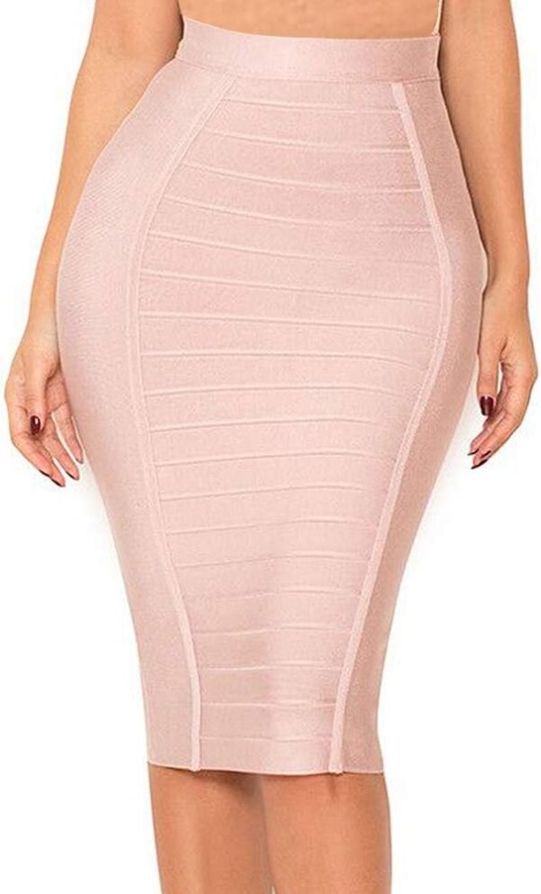 Women's High Waist Wear to Work Pencil Skirt Bandage Bodycon Midi Skirt