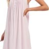 Cotton Nightgown for Women Sleeveless Loungewear Comfy Soft Sleepwear Long Sleepdress Loose Full Length Nightdress