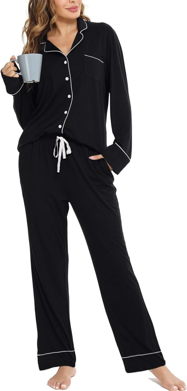 Pajama Set For Women Long Sleeve Button Down Sleepwear Soft and Comfy Lounge Set S-XXL
