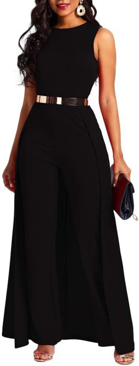 VERWIN Patchwork Overlay Embellished Plain Women's Jumpsuit High-Waist Woman Romper