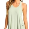 Pajamas Set for Women Viscose Made from Bamboo - Ribbed Racerback Tank Top Soft Sleepwear Pjs Shorts Nightwear Loungewear